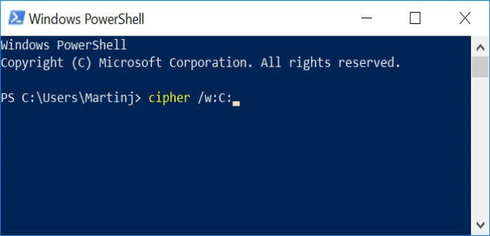 Shred deleted files in Windows using Cipher command 